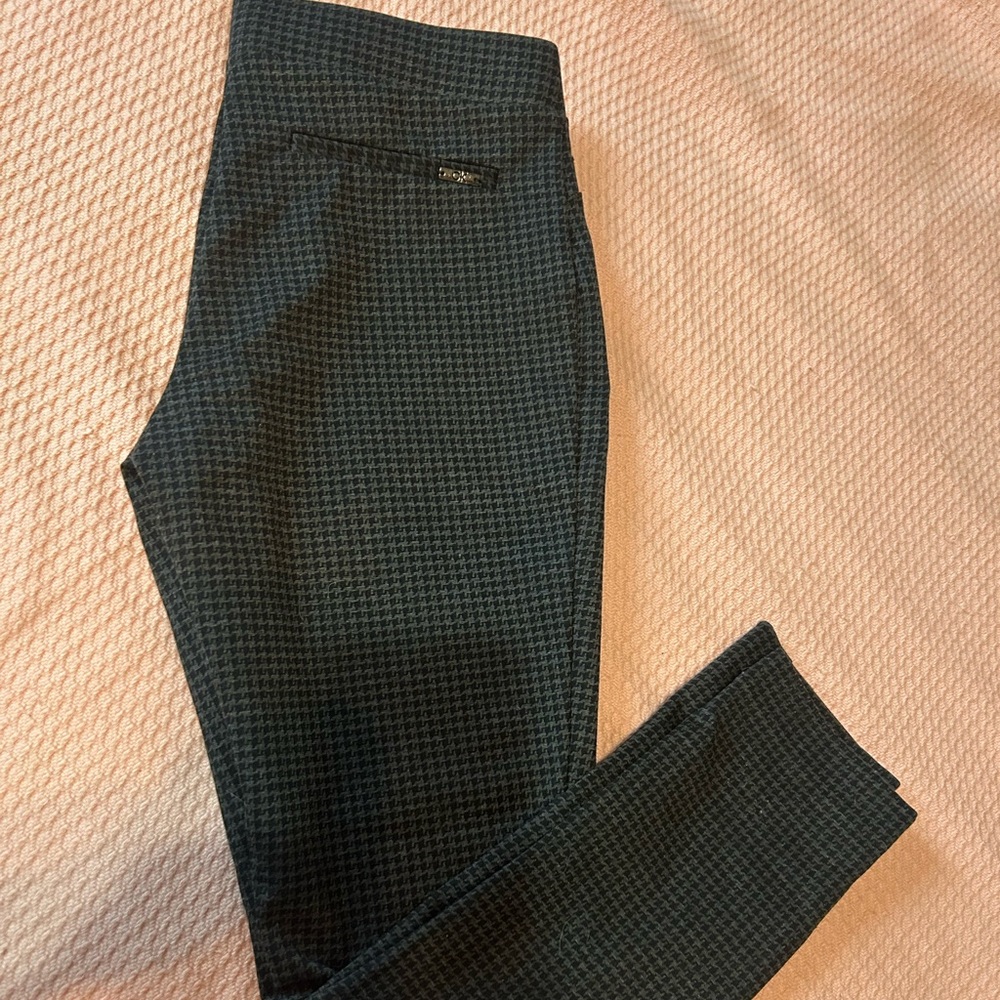 Calvin Klein Black and Gray Houndstooth Trousers